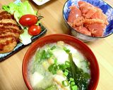 味噌汁　豆腐・油揚げ・小松菜かほうれん草作り方5写真