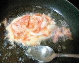 少なめ油で横長の平べったいかき揚げ作り方4写真
