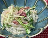 梅と水菜の葛切りサラダ作り方2写真