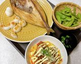 余った唐揚げ活用♪トマトの卵炒めにのせて作り方9写真