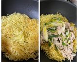 豚バラと長ネギたっぷり塩焼きそば☆お弁当作り方5写真