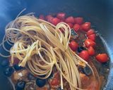 お豆のパスタでさば缶トマトスパゲッティ　作り方3写真