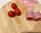 簡単おつまみ★ベーコンのトマト串作り方1写真