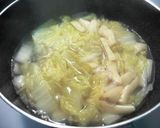 白菜と豆腐のお味噌汁作り方1写真