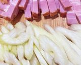 本日のペペロンチーノ②ベーコン豆苗セロリ作り方1写真