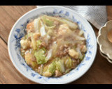 白菜と厚揚げ豆腐のひき肉あん作り方5写真