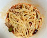 5分！レンジでスタミナキムチナスうどん作り方5写真