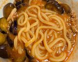 5分！レンジでスタミナキムチナスうどん作り方6写真