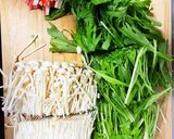 水菜とエノキのトロ玉炒め作り方2写真