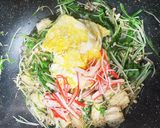 水菜とエノキのトロ玉炒め作り方5写真