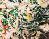 水菜とエノキのトロ玉炒め作り方6写真
