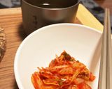 今日も鍋　昨日と同じ内容にキムチを作り方1写真