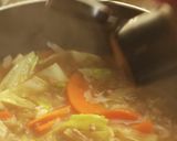 5分で！キャベツと挽肉のカレー風味スープ作り方12写真