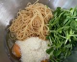 お豆のパスタと豆苗のフリッタータ作り方2写真