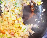 本日のまかない。ベーコンシーフード炒飯！作り方5写真