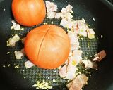 まるごとトマトのぶち込みニンニクパスタ作り方3写真
