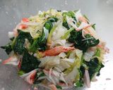白菜とほうれん草のザクロ酢サラダ作り方4写真