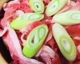 めんつゆベース●豚肉のスキ焼き風鍋作り方2写真