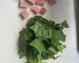 黒炒飯　ほうれん草と叉焼作り方1写真