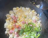 黒炒飯　ほうれん草と叉焼作り方2写真