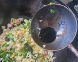 黒炒飯　ほうれん草と叉焼作り方3写真