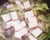 簡単★豚肉とキャベツと豆腐のうどん煮込み作り方1写真