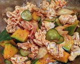 かぼちゃとキムチの冷しゃぶサラダ作り方4写真