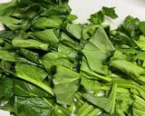 お弁当にほうれん草の巣篭もり玉子作り方1写真