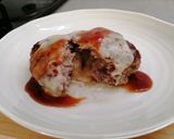 チーズＩＮチーズＯＮデミグラスハンバーグ作り方5写真