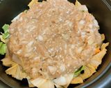 熱旨！カレー味の鶏つくね重ね蒸し作り方3写真