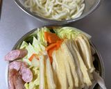 麺つゆで甘めな☆もちもち焼きうどん弁当作り方1写真