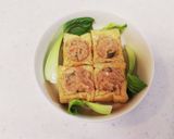 蒸籠☆絹あげの出汁がら肉詰め作り方3写真