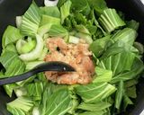 チンゲン菜のかき玉カニあんかけ作り方6写真