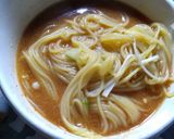 鍋の残り汁＋ゼンブヌードル細麺作り方2写真