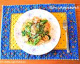 黄色い花咲く菜の花と海老で✨和風春パスタ作り方5写真