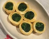 お弁当の彩りに♡ほうれん草の卵巻き♪作り方5写真