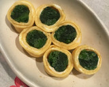 お弁当の彩りに♡ほうれん草の卵巻き♪作り方5写真