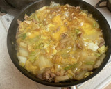 ＊節約＊豚こまと白菜の甘辛たまごとじ＊作り方4写真