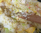 卵とカニカマの中華炒飯☆蒸し鶏入り弁当作り方3写真