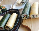 海外で恵方巻き☆おもてなし☆卵焼き太巻き作り方13写真