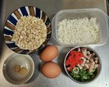 オートミールとカリフラワーライスの炒飯作り方1写真