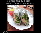 エビとレタスの巻き寿司（節分、恵方巻き）作り方5写真
