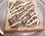 釜揚げしらすで納豆マヨチーズトースト作り方1写真