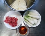 簡単！牛肉と長ねぎのかけそうめん作り方1写真