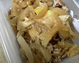 隠れ牛丼☆ほうれん草のにんにく炒め弁当作り方3写真