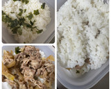 隠れ牛丼☆ほうれん草のにんにく炒め弁当作り方4写真