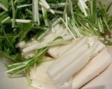 水菜と長芋のサラダ作り方1写真