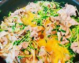 【お手軽1品！】豚肉と豆苗の卵とじ作り方6写真