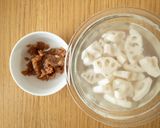 蓮根と梅ツナ塩昆布の旨だし炊き込みご飯作り方1写真