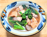 豚バラ肉と菜の花と厚揚げの煮込み作り方6写真
